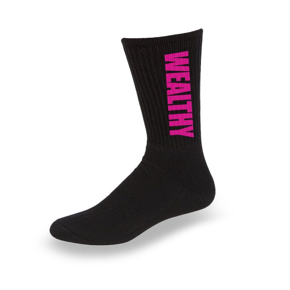 Wealthy Socks (Black/Hot Pink)