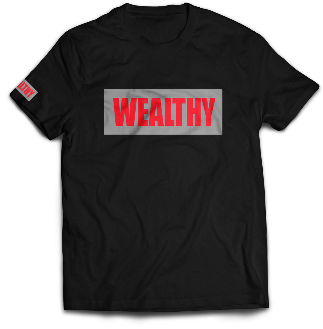 Wealthy Tee (Black/Grey/Red)