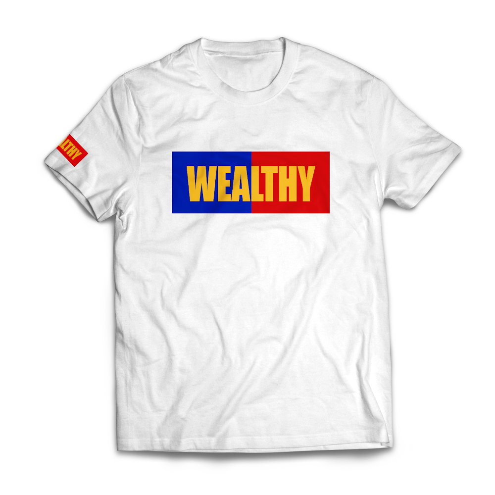 Wealthy Tee (White/Blue/Red/Yellow)