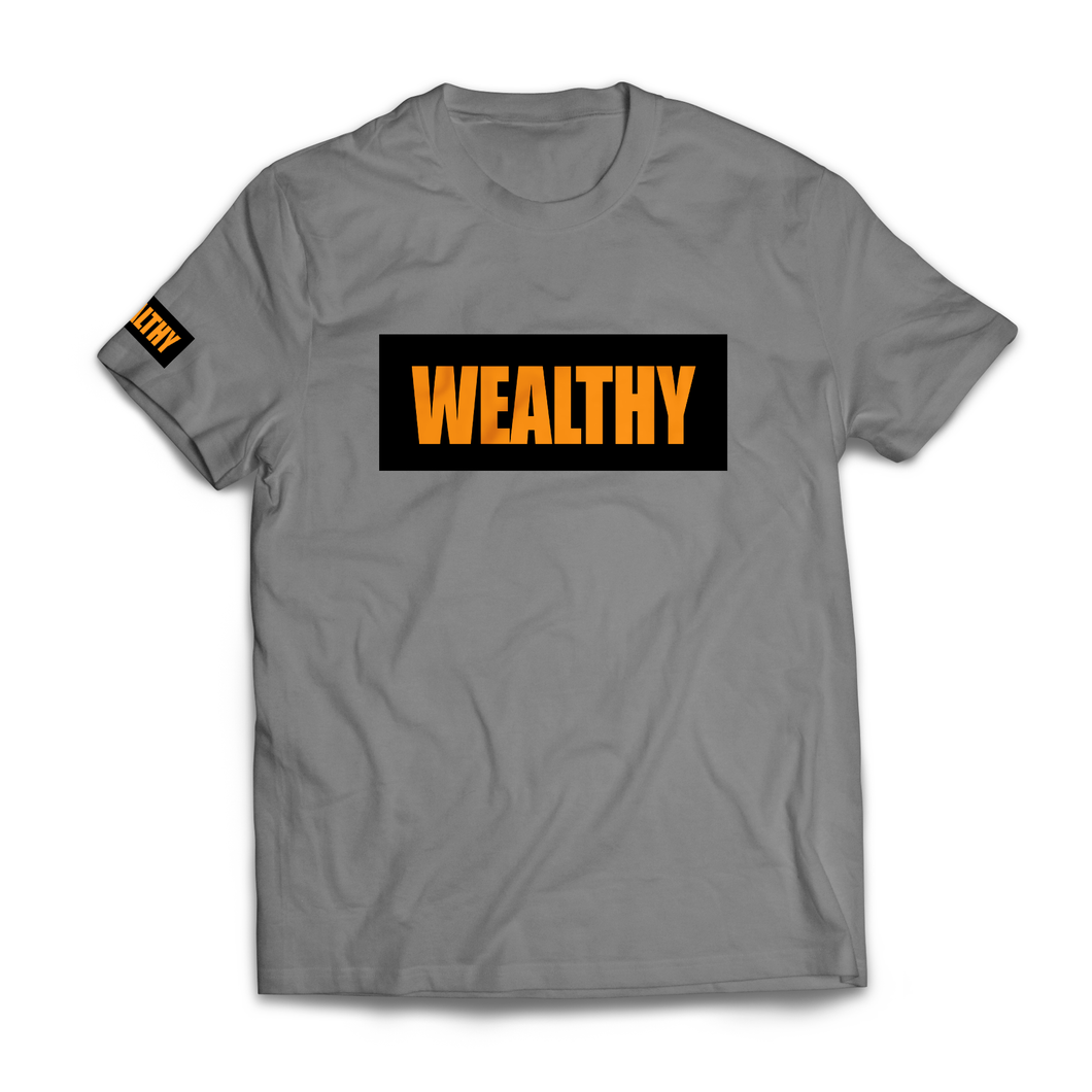 Wealthy Tee (Grey/Black/Orange)