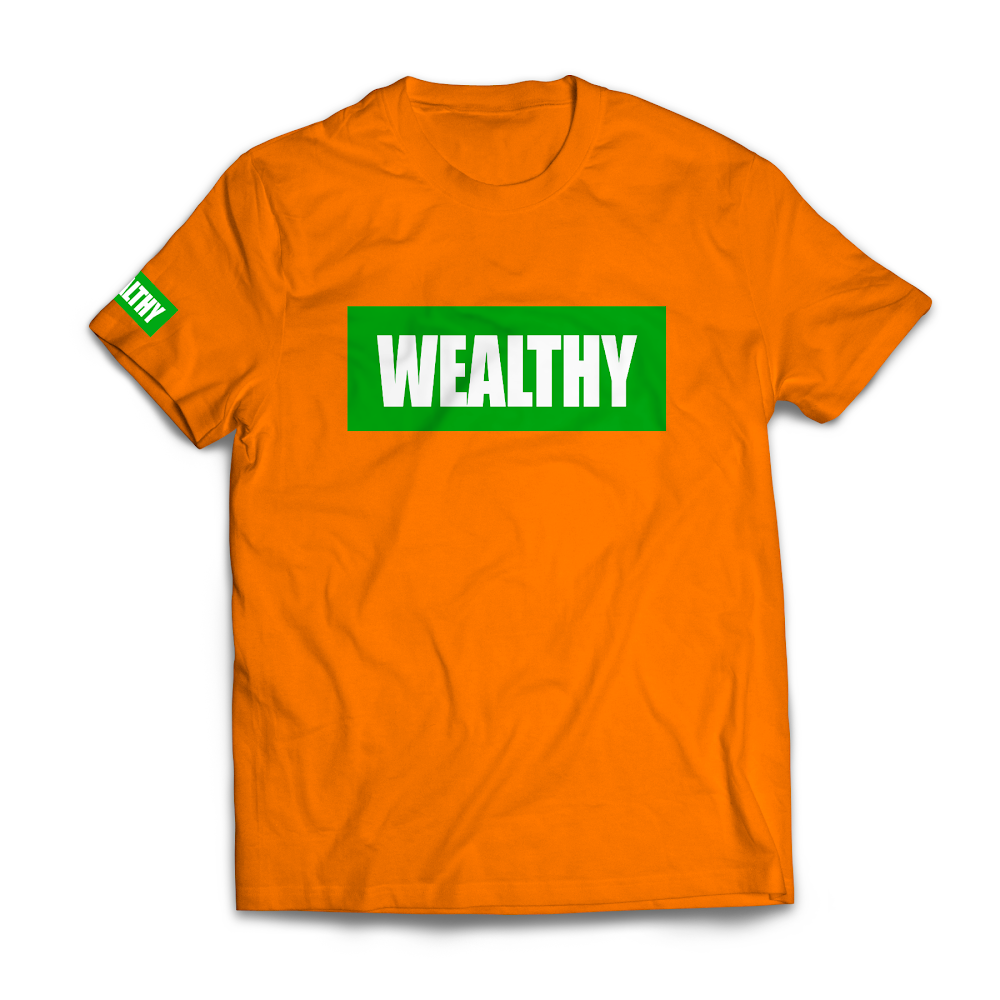 Wealthy Tee (Orange/Green/White)